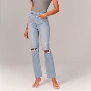 Abercrombie & Fitch Curve Love Ultra High Rise The Ankle Straight Jeans